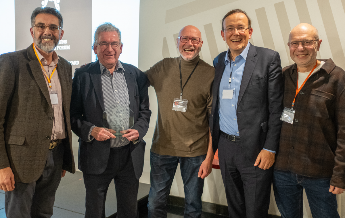 The Forum, past and present, at the Awards: Prof. Alan White (patron), Dr John Chisholm (chair). Jim Pollard, Martin Tod (former CEO), Peter Baker (former CEO)