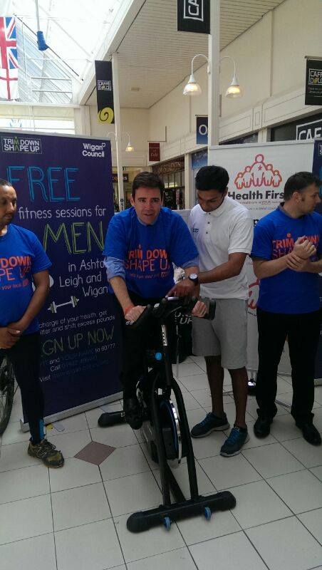 Andy Burnham at Trim Down Shape Up's event in Wigan