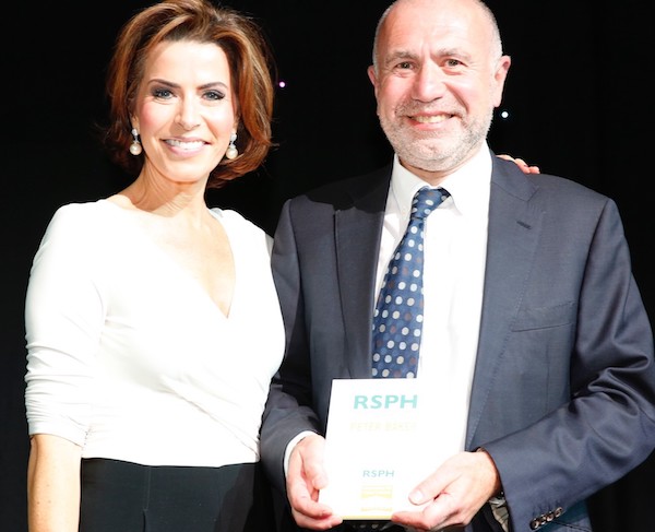 Peter (right) receiving the RSPH Outstanding Contribution Award