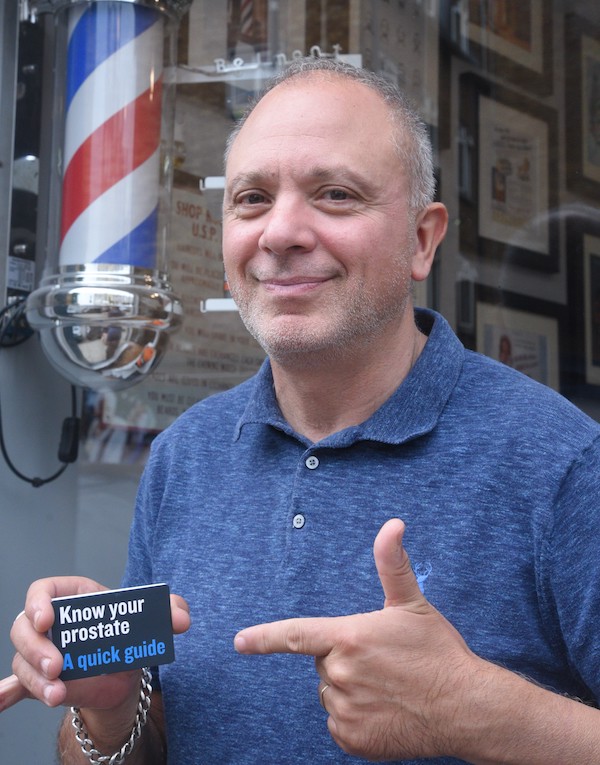 At the cutting edge of men's health: barber Rez Misiri.